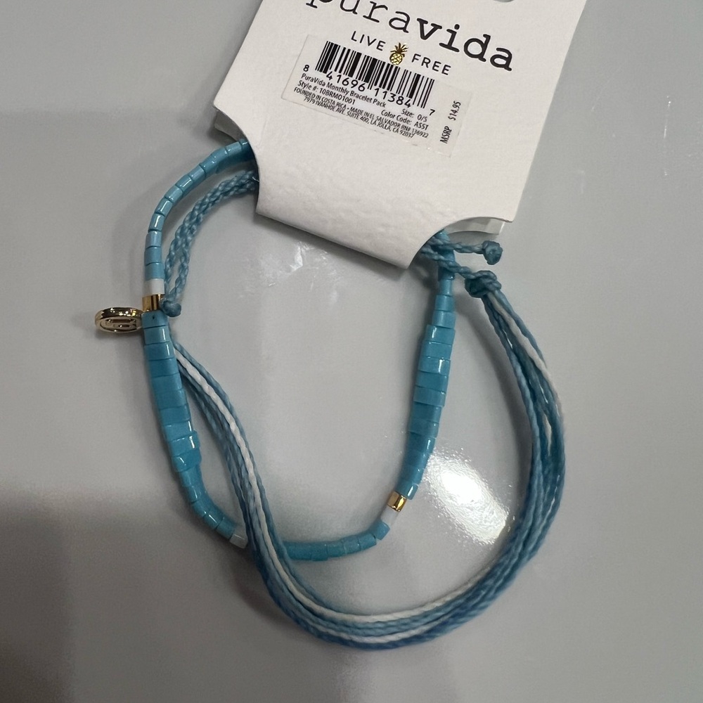 Pura Vida Blue Layered Bracelet